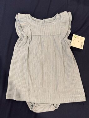 Little Planet by Carter's Baby Girls' Pointelle Round Neck Bodysuit Dress - Blue